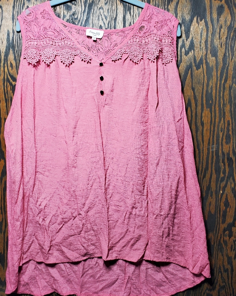 Siren Lily Rayon Top Lace Detail Size 3X